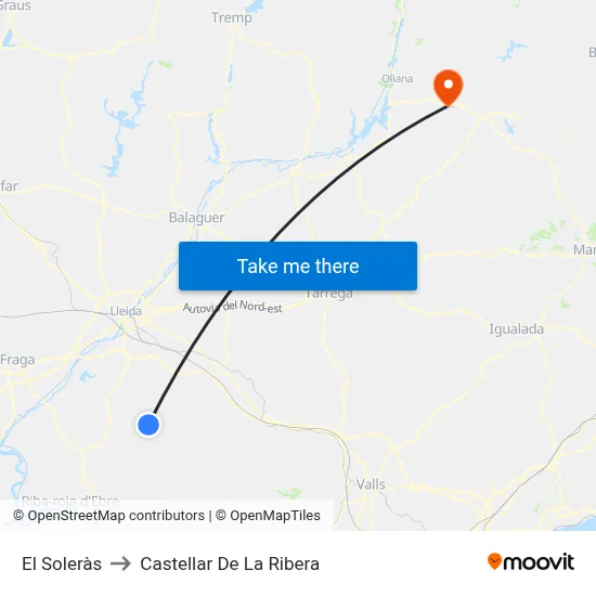 El Soleràs to Castellar De La Ribera map