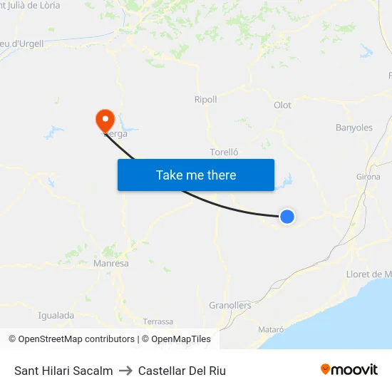 Sant Hilari Sacalm to Castellar Del Riu map