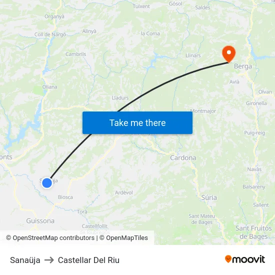 Sanaüja to Castellar Del Riu map