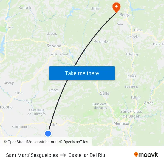Sant Martí Sesgueioles to Castellar Del Riu map