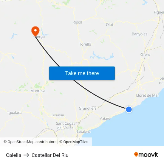 Calella to Castellar Del Riu map