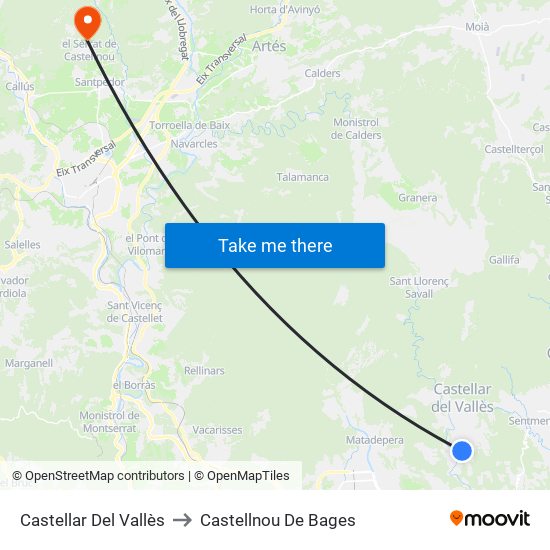 Castellar Del Vallès to Castellnou De Bages map