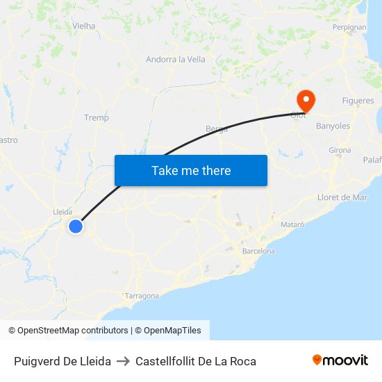Puigverd De Lleida to Castellfollit De La Roca map