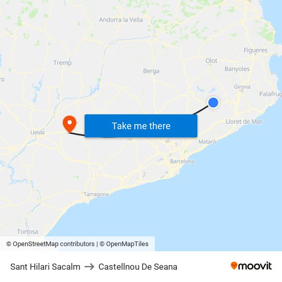 Sant Hilari Sacalm to Castellnou De Seana map