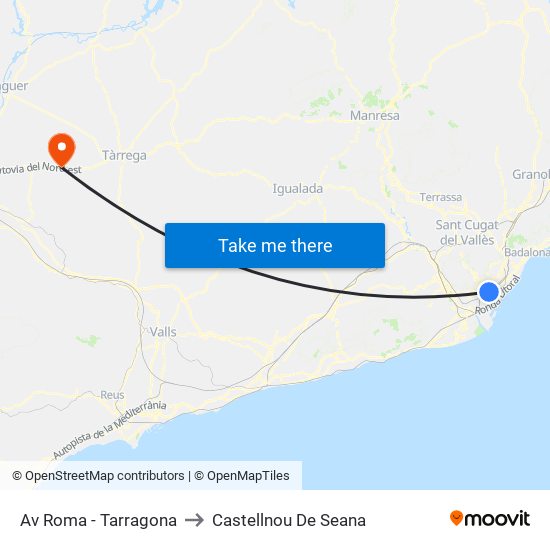 Av Roma - Tarragona to Castellnou De Seana map