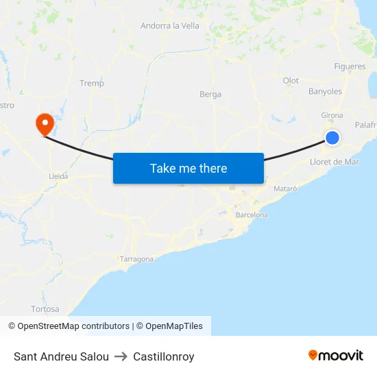 Sant Andreu Salou to Castillonroy map