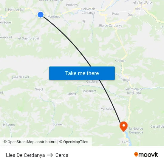 Lles De Cerdanya to Cercs map