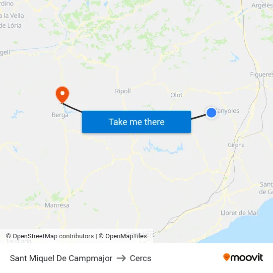 Sant Miquel De Campmajor to Cercs map