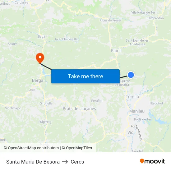 Santa Maria De Besora to Cercs map