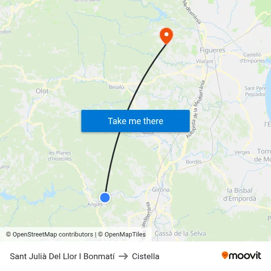 Sant Julià Del Llor I Bonmatí to Cistella map