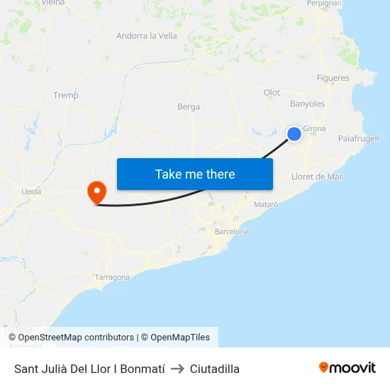 Sant Julià Del Llor I Bonmatí to Ciutadilla map