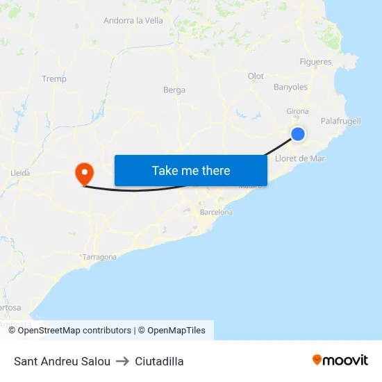 Sant Andreu Salou to Ciutadilla map