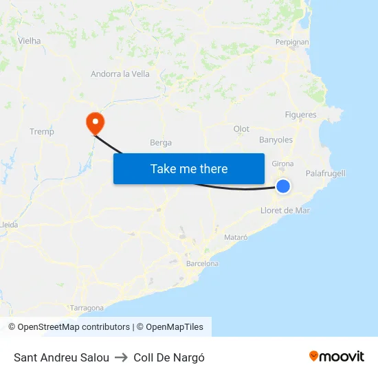 Sant Andreu Salou to Coll De Nargó map