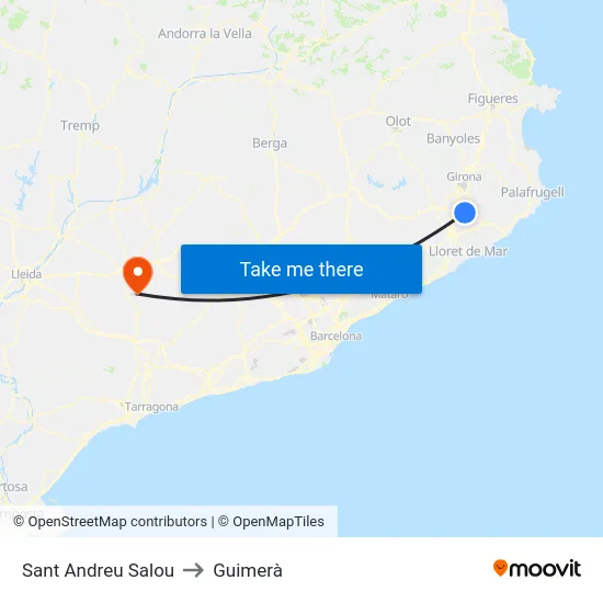 Sant Andreu Salou to Guimerà map
