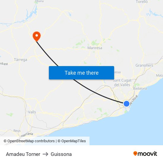 Amadeu Torner to Guissona map
