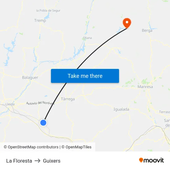 La Floresta to Guixers map