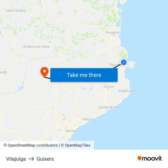 Vilajuïga to Guixers map