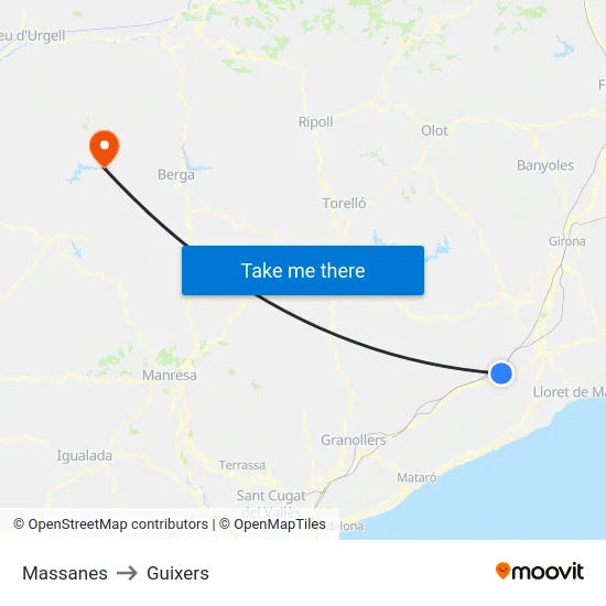 Massanes to Guixers map