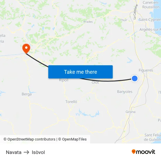 Navata to Isòvol map