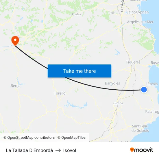 La Tallada D'Empordà to Isòvol map