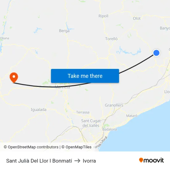 Sant Julià Del Llor I Bonmatí to Ivorra map