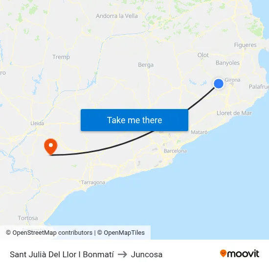 Sant Julià Del Llor I Bonmatí to Juncosa map