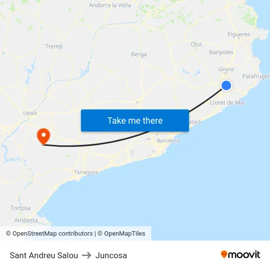 Sant Andreu Salou to Juncosa map