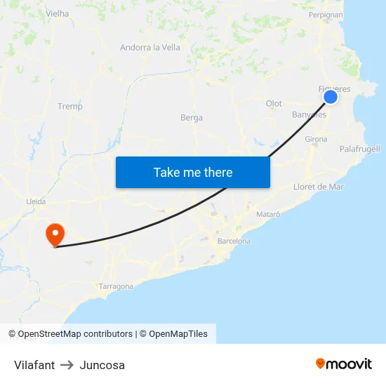 Vilafant to Juncosa map