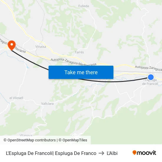 L'Espluga De Francolí| Espluga De Franco to L'Albi map