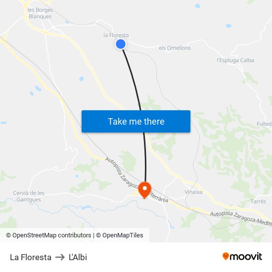 La Floresta to L'Albi map