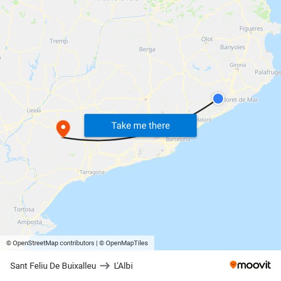 Sant Feliu De Buixalleu to L'Albi map