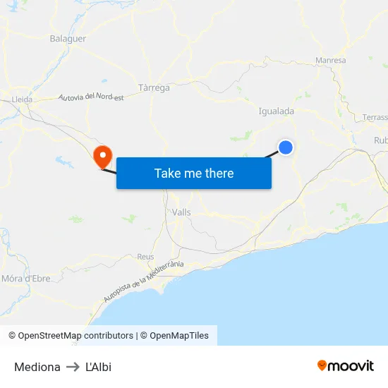 Mediona to L'Albi map