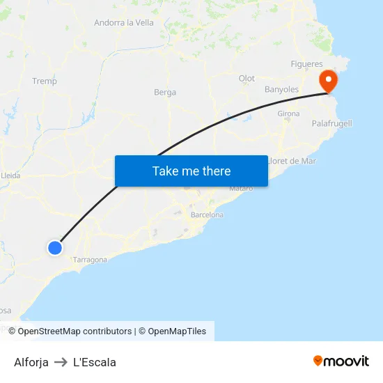 Alforja to L'Escala map