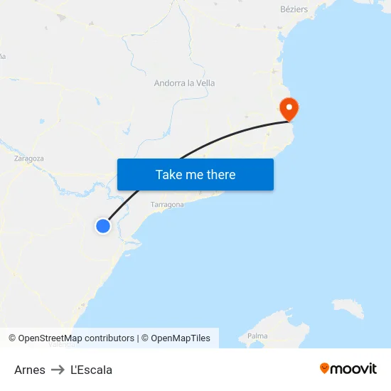 Arnes to L'Escala map