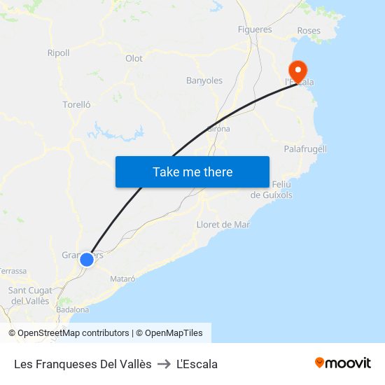 Les Franqueses Del Vallès to L'Escala map