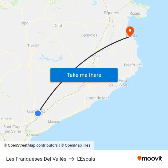 Les Franqueses Del Vallès to L'Escala map
