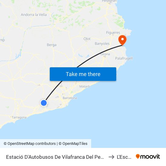 Estació D'Autobusos De Vilafranca Del Penedès to L'Escala map