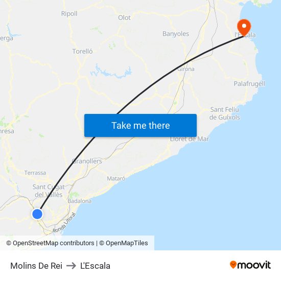 Molins De Rei to L'Escala map