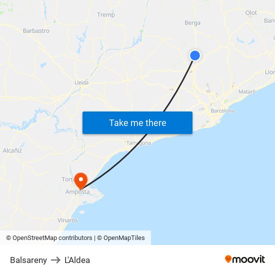 Balsareny to L'Aldea map