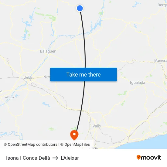 Isona I Conca Dellà to L'Aleixar map