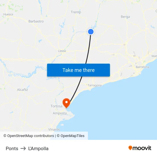 Ponts to L'Ampolla map