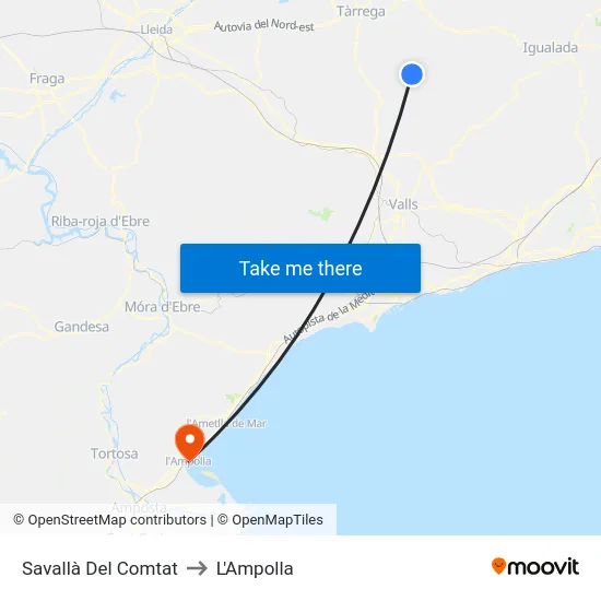 Savallà Del Comtat to L'Ampolla map
