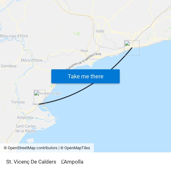 St. Vicenç De Calders to L'Ampolla map