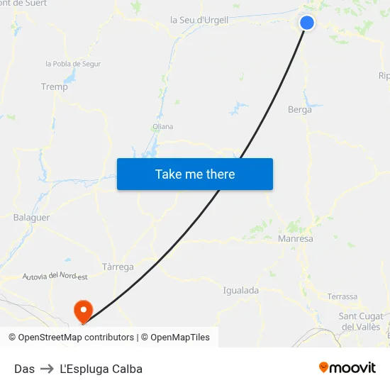 Das to L'Espluga Calba map
