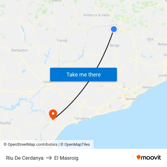 Riu De Cerdanya to El Masroig map