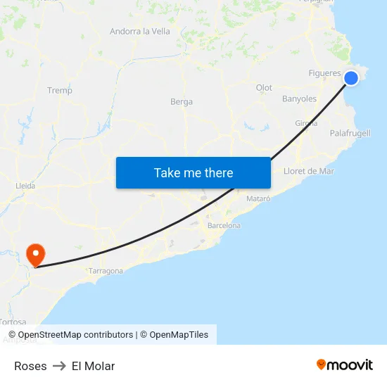 Roses to El Molar map