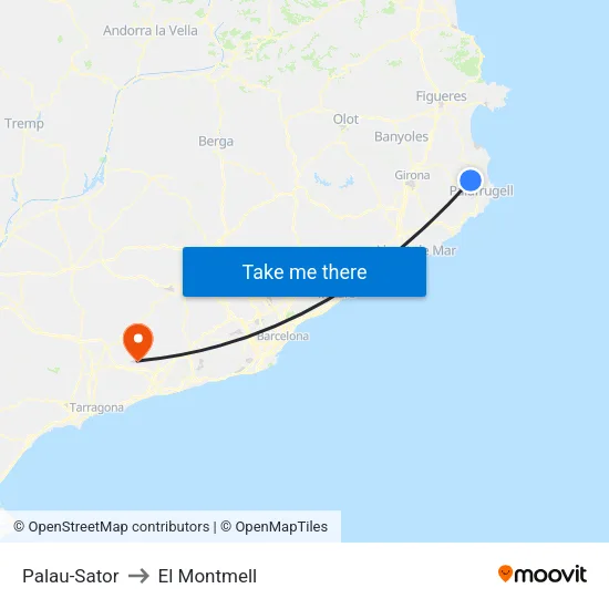 Palau-Sator to El Montmell map