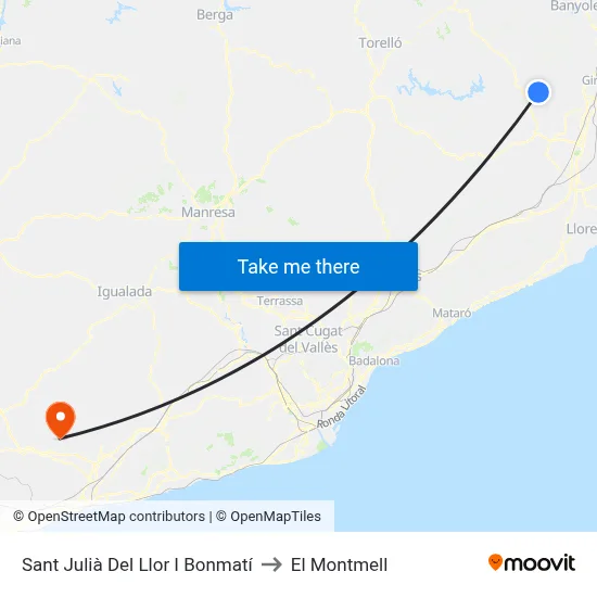 Sant Julià Del Llor I Bonmatí to El Montmell map