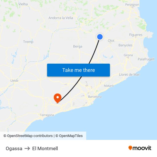 Ogassa to El Montmell map