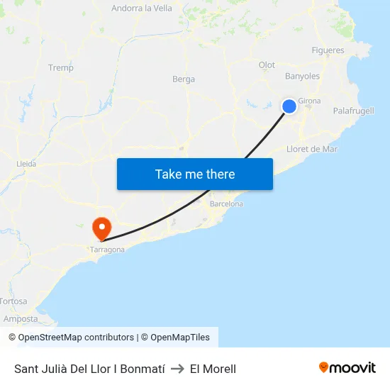 Sant Julià Del Llor I Bonmatí to El Morell map